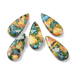 Dyed Synthetic Imperial Jasper Pendants
