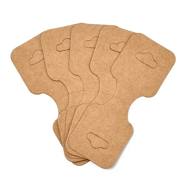Blank Kraft Paper Fold Over Jewelry Display Cards with Hanging Hole