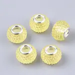 Resin Rhinestone European Beads