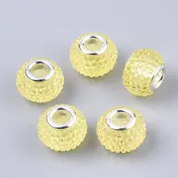 Resin Rhinestone European Beads