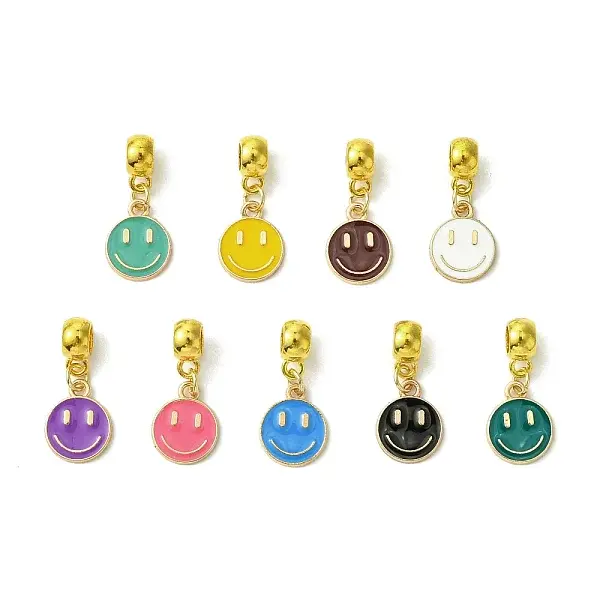 Golden Tone Alloy Enamel European Dangle Charms