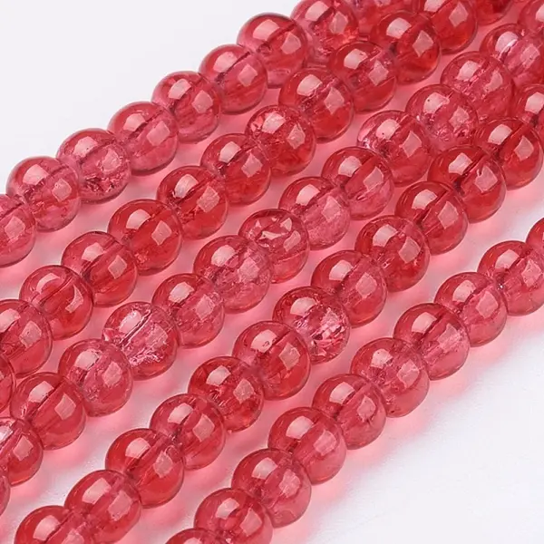 Spray Painted Crackle Glass Beads Strands