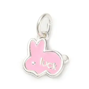 925 Sterling Silver Pink Enamel Pendants