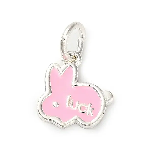 925 Sterling Silver Pink Enamel Pendants