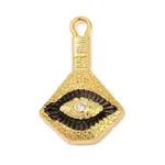 Brass Clear Cubic Zirconia Eye Pendants