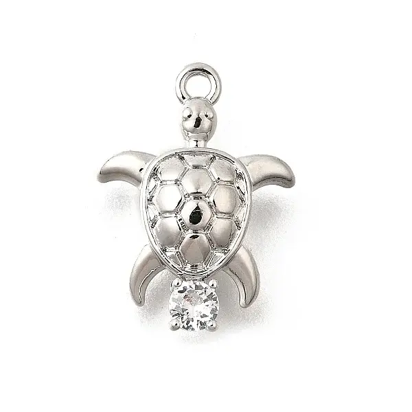 Brass Pave Clear Cubic Zirconia Charms