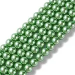 Eco-Friendly  Dyed Glass Pearl Round Bead Strands