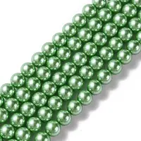 Eco-Friendly  Dyed Glass Pearl Round Bead Strands