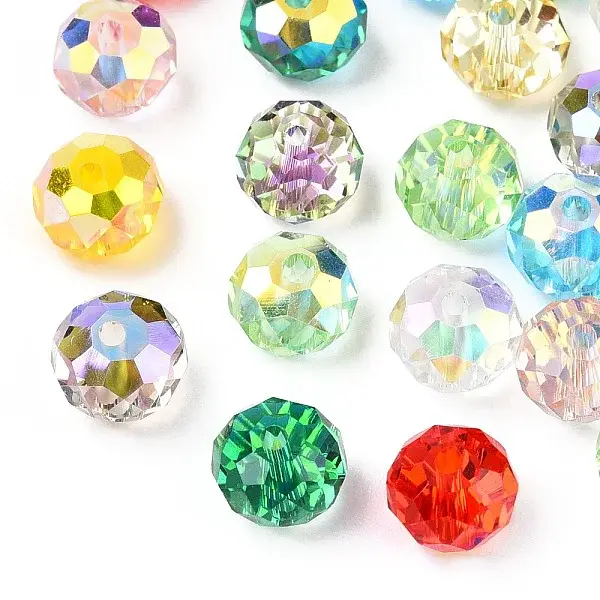 Faceted Transparent Glass Beads