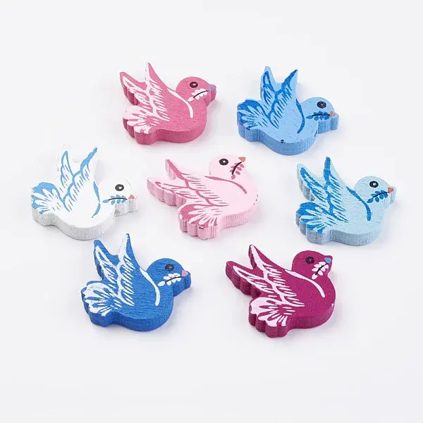 Natural Wood Printed Beads