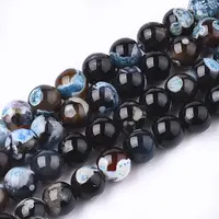 Natural Fire Crackle Agate Beads Strands