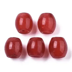 Natural White Chalcedony European Beads