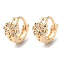 Rack Plating Brass Micro Pave Cubic Zirconia Hoop Earrings