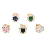 Cubic Zirconia Flower Stud Earrings