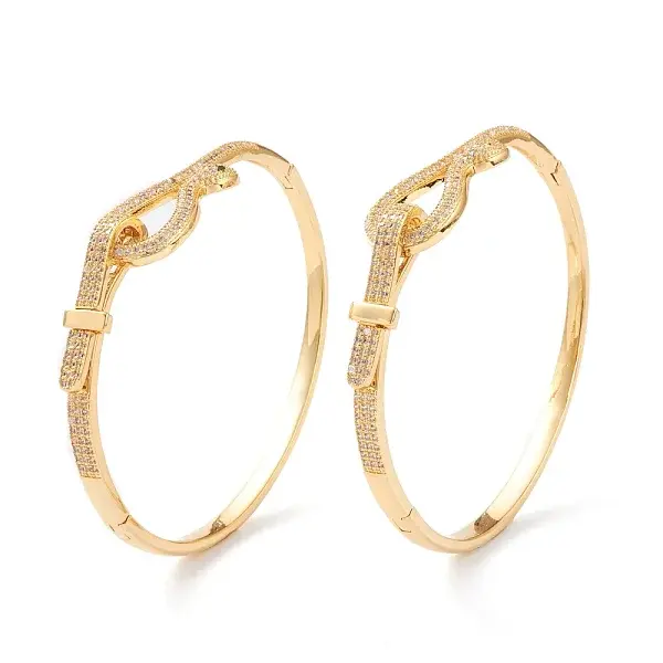 Brass Micro Pave Cubic Zirconia Bangles