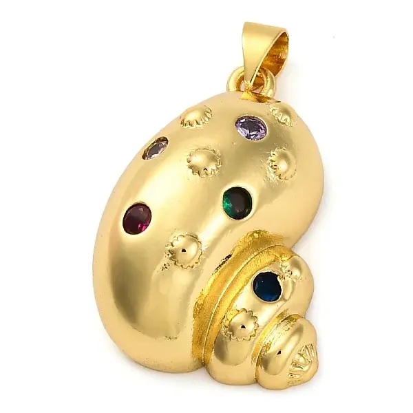 Brass Micro Pave Cubic Zirconia Pendants