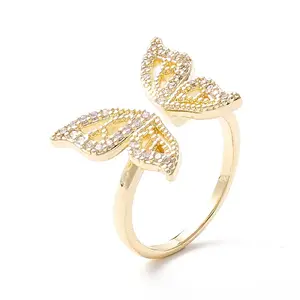 Butterfly Clear Cubic Zirconia Cuff Ring