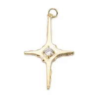 Brass Micro Pave Clear Cubic Zirconia Pendants