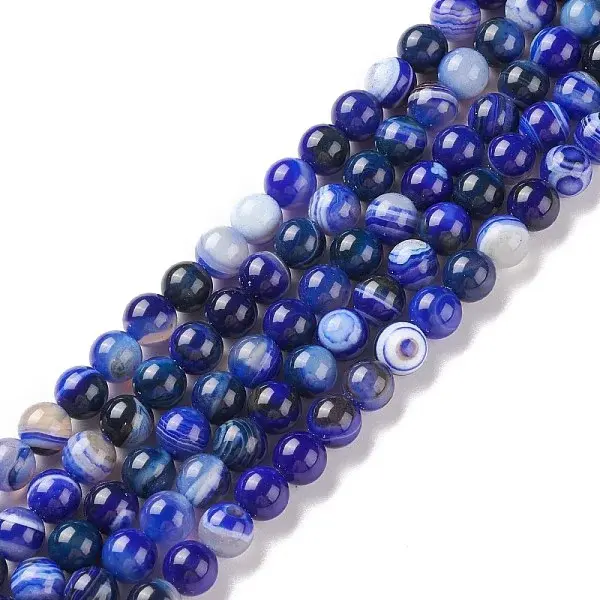 Natural Striped Agate/Banded Agate Beads Strands