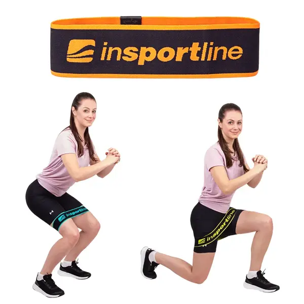 Posilovací smyčka inSPORTline Hiplop L 72x8 cm / 22 kg oranžová