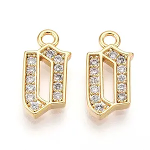 Brass Micro Pave Cubic Zirconia Charms