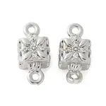 Brass Micro Pave Cubic Zirconia Connector Charms
