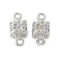 Brass Micro Pave Cubic Zirconia Connector Charms