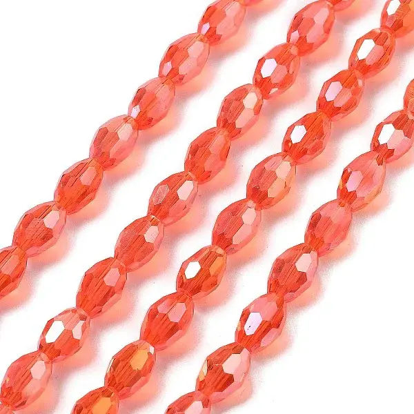 Transparent Electroplate Glass Beads Strands