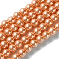 Eco-Friendly Dyed Glass Pearl Bead Strands