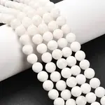 Natural White Jade Round Bead Strands