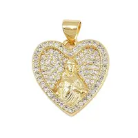 Brass Micro Pave Cubic Zirconia Pendants