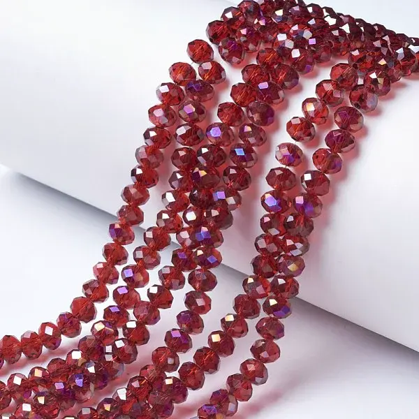 Electroplate Transparent Glass Beads Strands