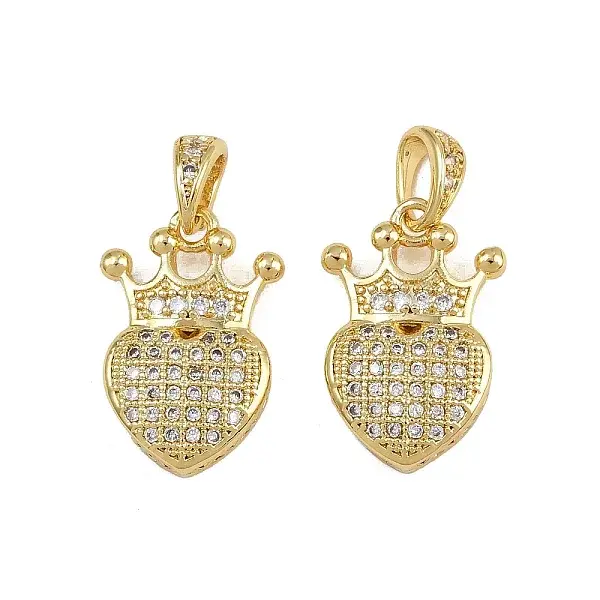 Brass Micro Pave Clear Cubic Zirconia Pendants