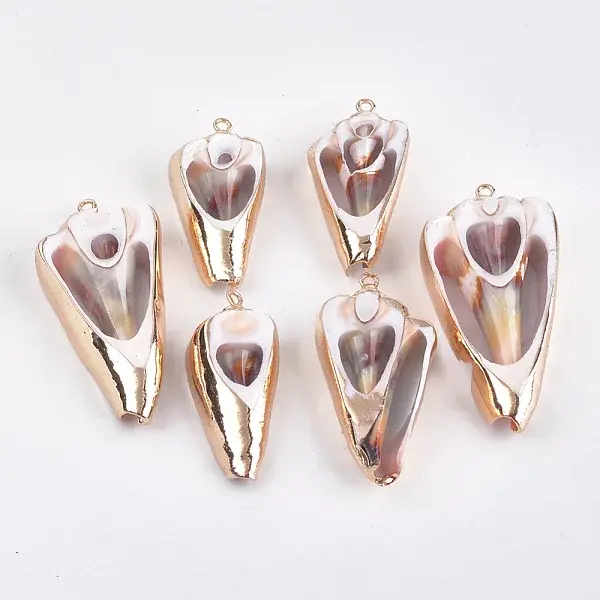 Electroplate Spiral Shell Pendants