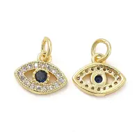 Brass Micro Pave Cubic Zirconia Charms
