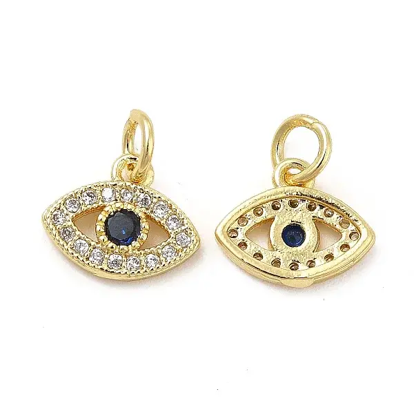 Brass Micro Pave Cubic Zirconia Charms
