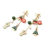 Christmas Theme Alloy Enamel Dangle Stud Earrings