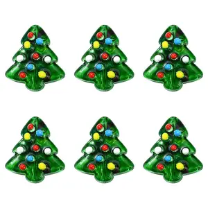 6Pcs Handmade Bumpy Glass Beads Strands