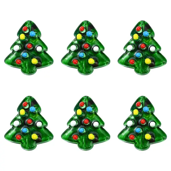 6Pcs Handmade Bumpy Glass Beads Strands