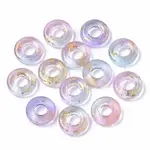 Transparent Spray Painted Glass European Beads