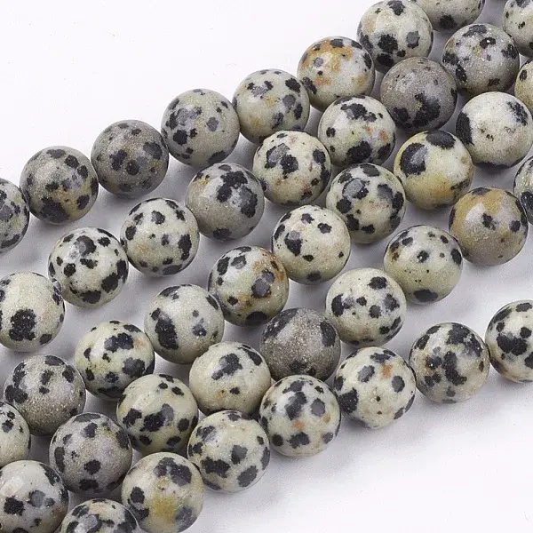 Natural Dalmatian Jasper Stone Bead Strands