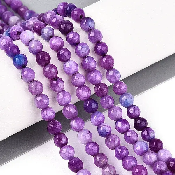 Dyed Natural White Jade Beads Strands