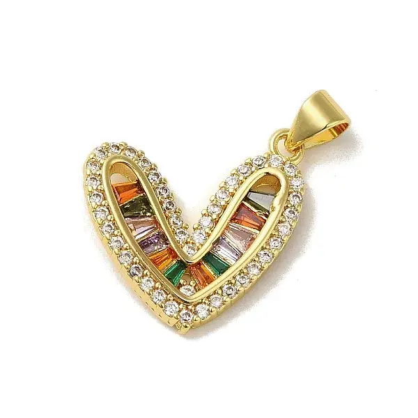 Brass Micro Pave Cubic Zirconia Pendants