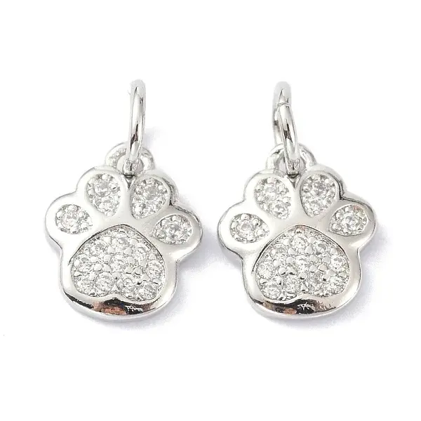 Brass Micro Pave Cubic Zirconia Charms