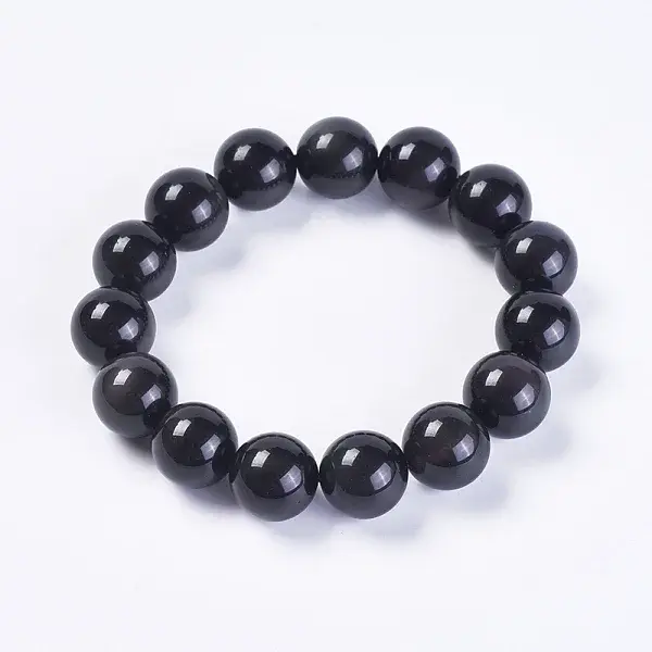 Natural Rainbow Obsidian Stretch Bracelets