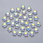 Transparent Spray Painted Glass Beads