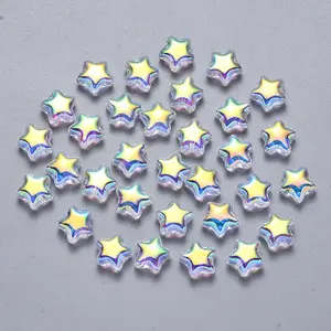 Transparent Spray Painted Glass Beads