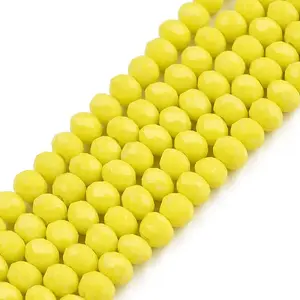 Opaque Solid Color Glass Beads Strands