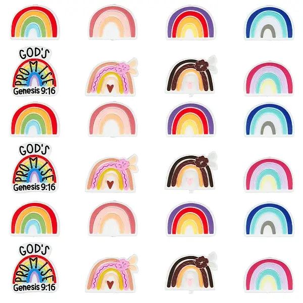 24Pcs 8 Style Silicone Focal Beads