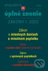 Aktualizácia I/5 / 2022 - daňové a účtovné zákony - kniha z kategorie Právo